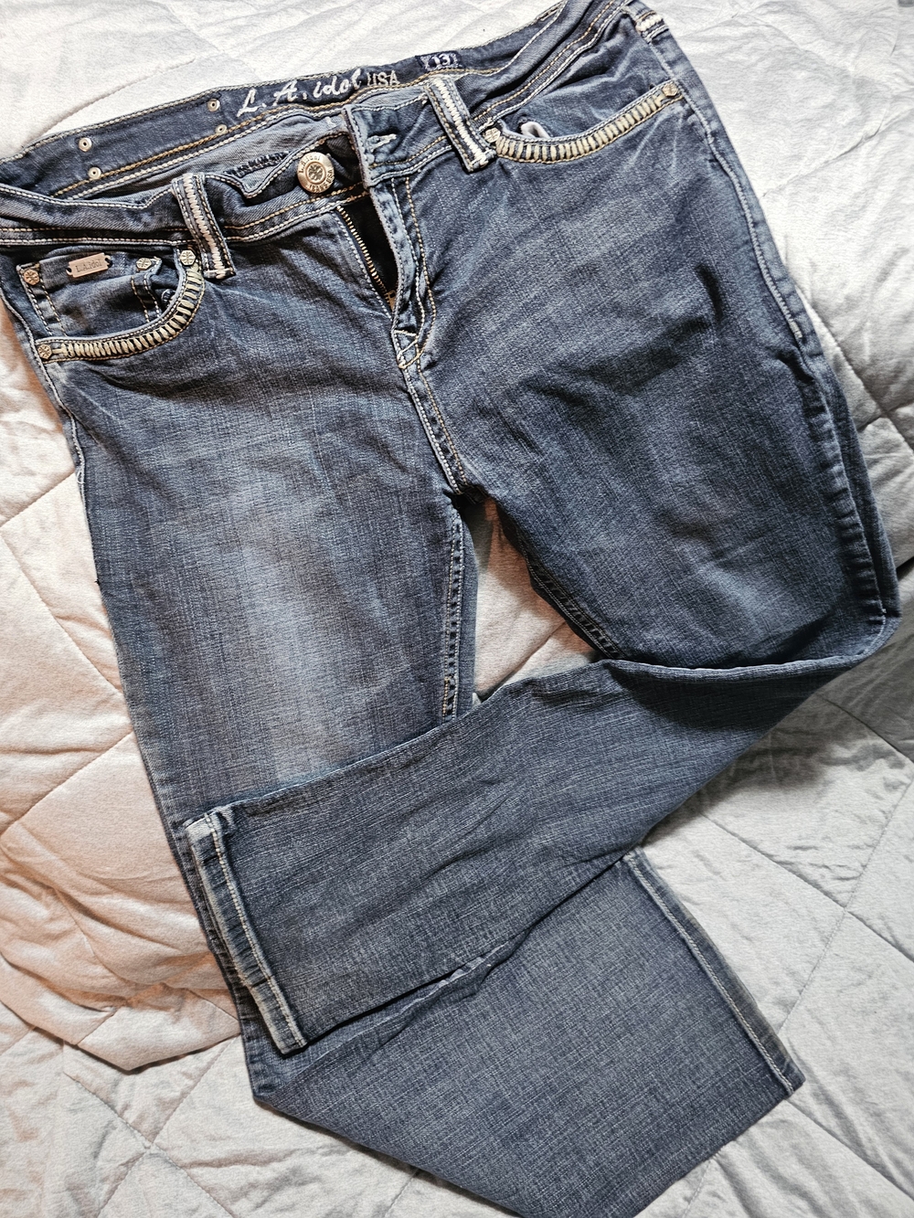 L.A. Idol Women's Dark Blue Straight Leg Jeans